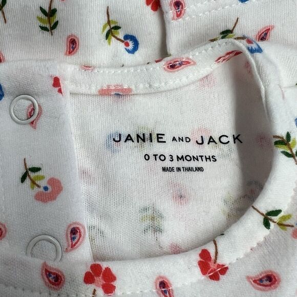 New Janie and Jack White Floral Print Ruffle One‎ Piece - Picture 4 of 6